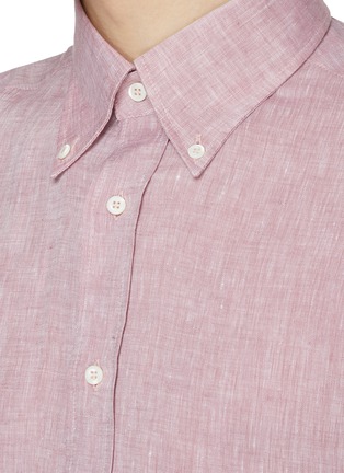  - BRUNELLO CUCINELLI - 纽扣敞角领亚麻衬衫
