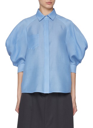 首图 - 点击放大 - SACAI - Puff Sleeve Cotton Silk Shirt