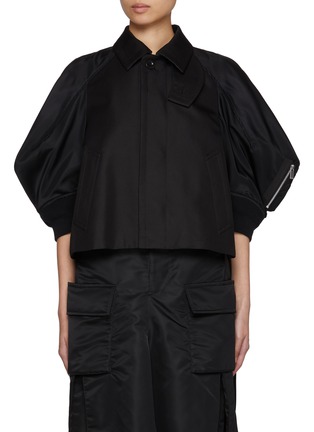 首图 - 点击放大 - SACAI - Cropped Gabardine Blend Jacket