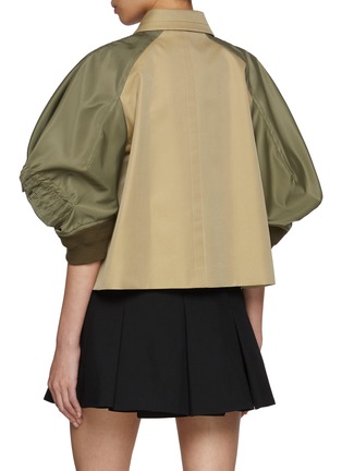 背面 - 点击放大 - SACAI - Two-Tone Cropped Gabardine Blend Jacket