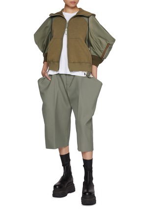 模特儿示范图 - 点击放大 - SACAI - Sponge Hybrid Hoodie