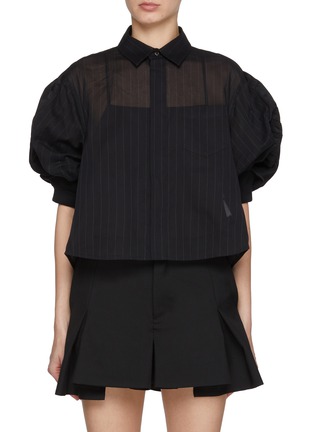 首图 - 点击放大 - SACAI - Semi-Sheer Cropped Shirt