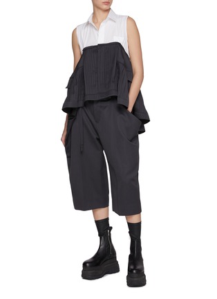 模特儿示范图 - 点击放大 - SACAI - 荷叶边拼接衬衫