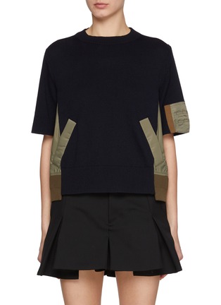 首图 - 点击放大 - SACAI - Hybrid Twill Knit Top