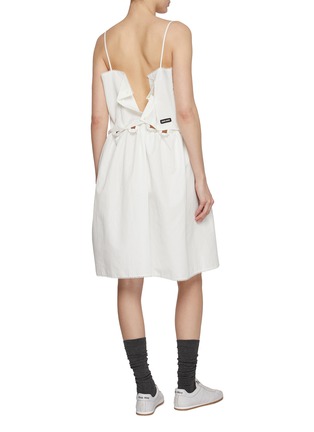背面 - 点击放大 - MIU MIU - Strappy C-back Folded Cotton Linen Dress