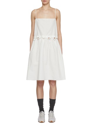 首图 - 点击放大 - MIU MIU - Strappy C-back Folded Cotton Linen Dress
