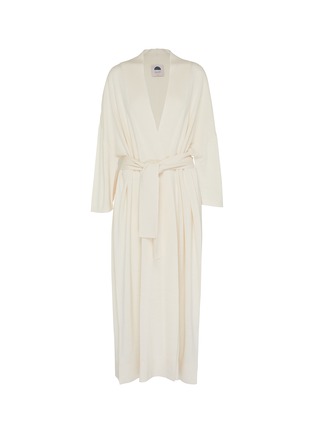 首图 –点击放大 - SHLEEP - Extra Small/Small Merino Silk Seamless Knit Dressing Gown — Ivory Tusk