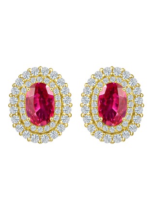 首图 - 点击放大 - LC COLLECTION JEWELLERY - Diamond Ruby 18K Gold Stud Earrings