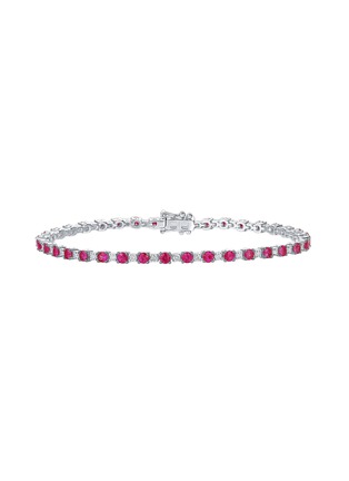 首图 - 点击放大 - LC COLLECTION JEWELLERY - Diamond Ruby 14K White Gold Bracelet — Size 7