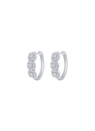 首图 - 点击放大 - LC COLLECTION JEWELLERY - Diamond 18K White Gold Hoop Earrings