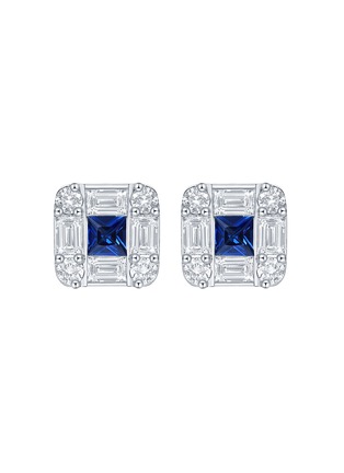 首图 - 点击放大 - LC COLLECTION JEWELLERY - Diamond Sapphire 18K White Gold Stud Earrings