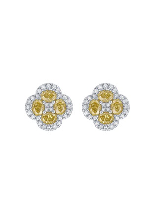 首图 - 点击放大 - LC COLLECTION JEWELLERY - Diamond Natural Yellow Diamond 18K Gold Clover Stud Earrings