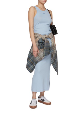 模特儿示范图 - 点击放大 - GANNI - Soft Cotton Rib Tank Dress