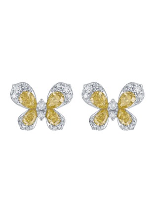 首图 - 点击放大 - LC COLLECTION JEWELLERY - Diamond 18K White Gold Butterfly Stud Earrings