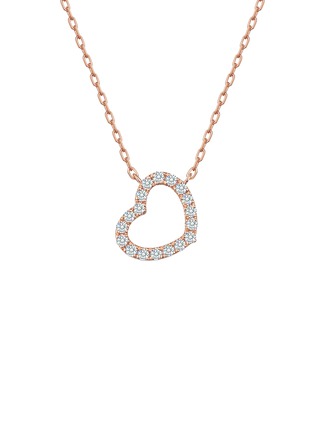 首图 - 点击放大 - LC COLLECTION JEWELLERY - Diamond 18K Rose Gold Heart Necklace