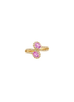 首图 - 点击放大 - LC COLLECTION JEWELLERY - 18K Gold Diamond Pink Sapphire Twin Ring — Size US 7