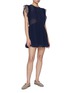 模特儿示范图 - 点击放大 - SELF-PORTRAIT - Ruffle Lace-Trim Shoulder Mini Dress