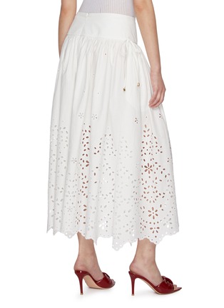 背面 - 点击放大 - SELF-PORTRAIT - Cut-Out Embroidery Cotton Midi Skirt