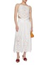 模特儿示范图 - 点击放大 - SELF-PORTRAIT - Cut-Out Embroidery Cotton Midi Skirt