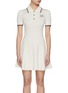 首图 - 点击放大 - SELF-PORTRAIT - Diamanté Embellished Beaded Logo Cotton Wool Cashmere Polo Dress