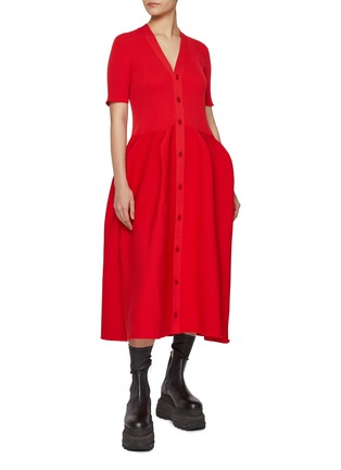 模特儿示范图 - 点击放大 - CFCL - Pottery Short Sleeve Cardigan Dress