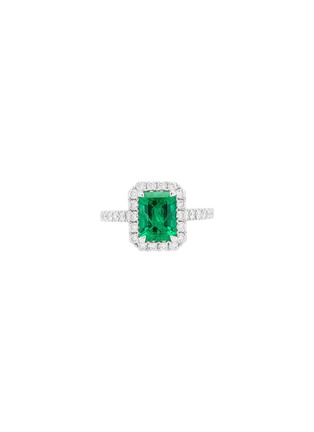 首图 - 点击放大 - LC COLLECTION JEWELLERY - Platinum Emerald Diamond Ring — Size US 6