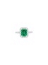 首图 - 点击放大 - LC COLLECTION JEWELLERY - Platinum Emerald Diamond Ring — Size US 6