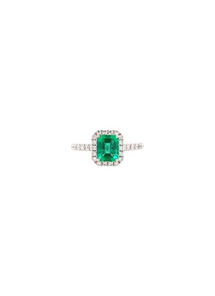 首图 - 点击放大 - LC COLLECTION JEWELLERY - Platinum Emerald Diamond Ring — Size US 6