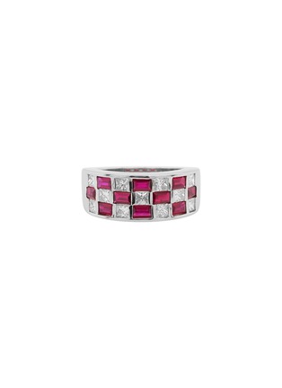 首图 - 点击放大 - LC COLLECTION JEWELLERY - Platinum Diamond Ruby Ring — Size US 6