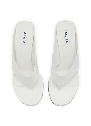 细节 - 点击放大 - ALAÏA - 75 缎面高跟凉鞋