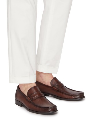 模特儿示范图 - 点击放大 - MAGNANNI - Leather Penny Loafers