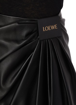  - LOEWE - 收褶迷你皮革半身裙