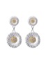 首图 - 点击放大 - BUCCELLATI - Blossoms Fancy Brown Diamonds Rhodium-Plated Gold-Plated Sterling Silver Daisy Earrings