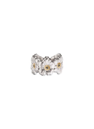 首图 - 点击放大 - BUCCELLATI - Blossoms Fancy Brown Diamonds Rhodium-Plated Gold-Plated Sterling Silver Gardenia Ring — EU 53