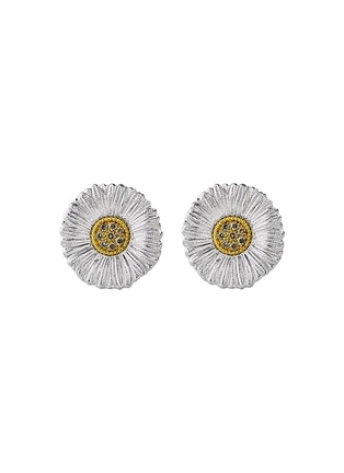 首图 - 点击放大 - BUCCELLATI - Blossoms Fancy Brown Diamonds Rhodium-Plated Gold-Plated Sterling Silver Daisy Earrings