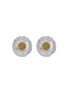 首图 - 点击放大 - BUCCELLATI - Blossoms Fancy Brown Diamonds Rhodium-Plated Gold-Plated Sterling Silver Daisy Earrings