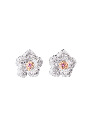 首图 - 点击放大 - BUCCELLATI - Blossoms Sapphire Silver Vermeil Stud Earrings