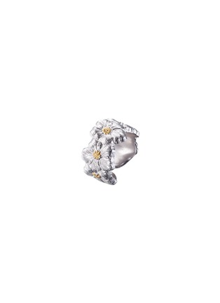 细节 - 点击放大 - BUCCELLATI - Blossoms Vermeil Eternelle Rhodium-Plated Gold-Plated Sterling Silver Gardenia Ring — EU 53