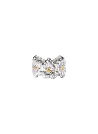 首图 - 点击放大 - BUCCELLATI - Blossoms Vermeil Eternelle Rhodium-Plated Gold-Plated Sterling Silver Gardenia Ring — EU 53