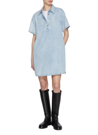 模特儿示范图 - 点击放大 - RAG & BONE - Jocelyn Ultra Featherweight Light Wash Dress