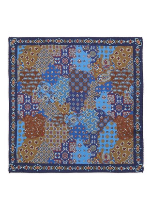 模特儿示范图 - 点击放大 - ETON - Patchwork Silk Pocket Square