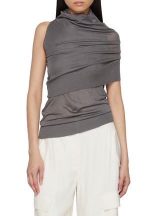 首图 - 点击放大 - SHARON WAUCHOB - Rachel Asymmetrical Draped Silk Knit Top