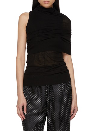 首图 - 点击放大 - SHARON WAUCHOB - Rachel Asymmetrical Draped Silk Knit Top