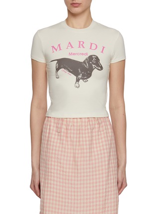 首图 - 点击放大 - MARDI MERCREDI - Ddanji Graphic Print Cropped Cotton Blend T-Shirt