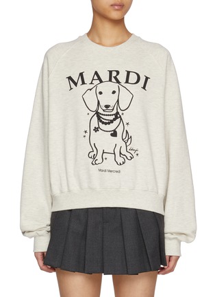 首图 - 点击放大 - MARDI MERCREDI - Swing The Tail Ddanji Pearl Necklace Raglan Cotton Sweatshirt