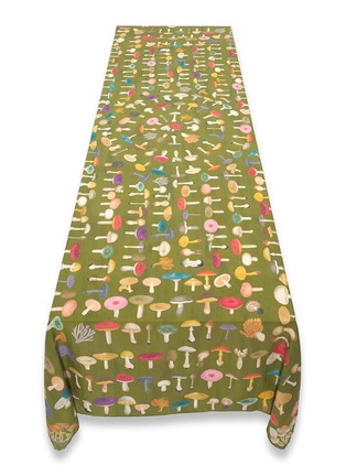  - SUMMERILL & BISHOP - X John Derian Fungi Linen Tablecloth — Green