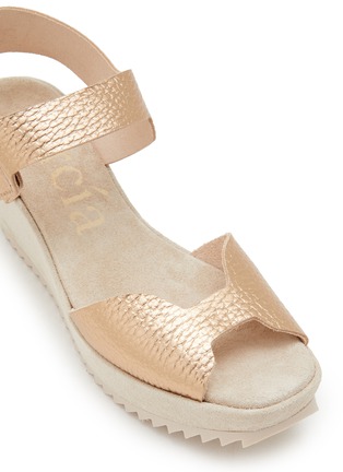 细节 - 点击放大 - PEDRO GARCÍA - Fama 70 Leather Wedge Sandals