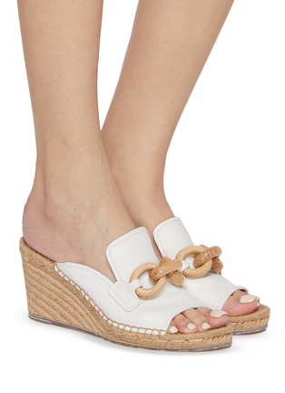 模特儿示范图 - 点击放大 - PEDRO GARCÍA - Oliveta 85 Leather Espadrille Mules