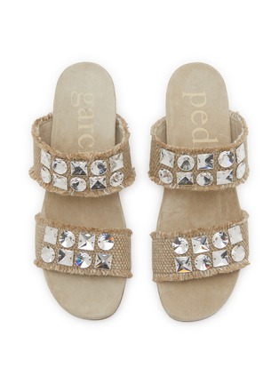 细节 - 点击放大 - PEDRO GARCÍA - Wendy 45 Swarovski Crystal Embellished Wedge Sandals