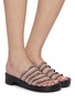 模特儿示范图 - 点击放大 - PEDRO GARCÍA - Laryn 20 Crystal Pavé Strap Heeled Sandals